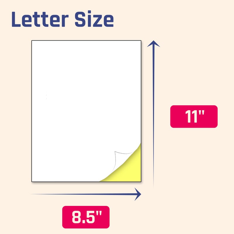 TownStix 200 Sheets, Printable White Sticker Paper, Laser/Inkjet Printing - Matte, Letter Size (8.5"" x 11"") - Image 2